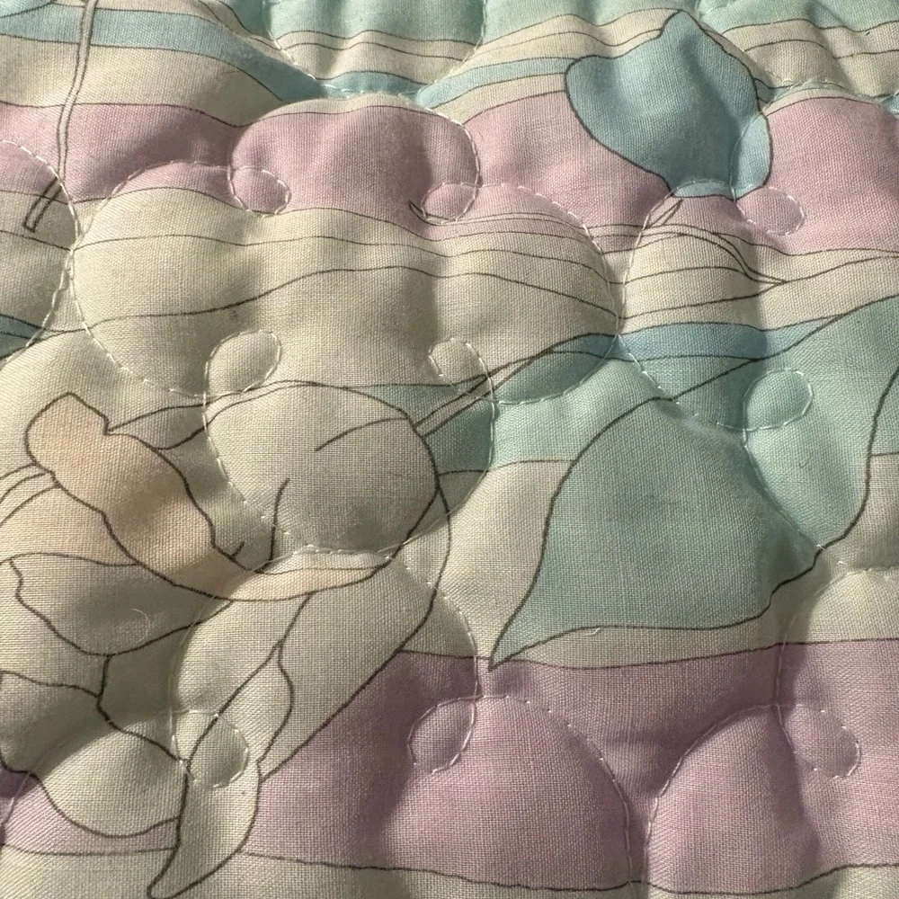 Pristine Vintage Purple & Blue Twin Bed Spread